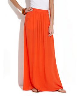 Tall Orange Voile Maxi Skirt