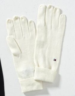 Tommy Hilfiger BASIC GLOVES E48E900234 Damen Accessoires/ Handschuhe, Gr. Onesize, (L), Elfenbein (FENCE WHte / CLASSIC CAMEL ): Bekleidung