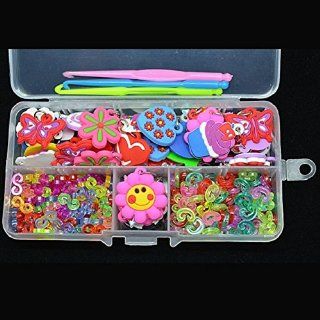 Hengsong   50 x Chic Charms / Anhnger / Zubehr 100 x S Clips 100 x C Clips + 3 x Haken fr Bunte Gummi Band Loom: Spielzeug