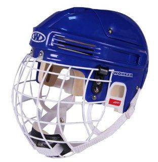 Worker Junior Eishockey Helm mit Gitter Gr 55 57 blau: Sport & Freizeit