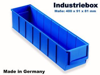 Industriebox 400x91x81 mm blau Lagerkasten Stapelkiste Lagerkiste Lagerbox Universalbox Kunststoffbox Kunststoffkiste Aufbewahrungskiste Universalkiste: Baumarkt