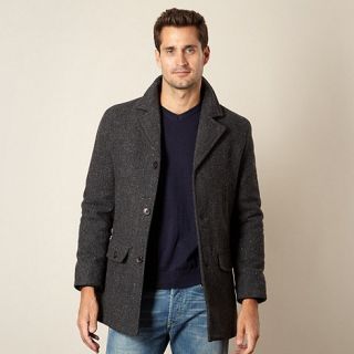RJR.John Rocha Designer dark grey flecked wool blend coat
