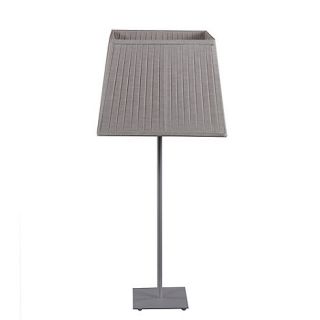 Litecraft Large Metallic Grey Table Lamp with Knife Pleat Shade