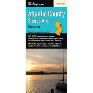Atlantic County Shores Area Fold Map by Universal Map