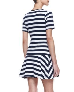 Trina by Trina Turk Mason Striped Drop Skirt Dress, Navy/Chalk (Stylist Pick!)