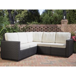 Home Styles Riviera Stone All Weather Wicker Five Seat Sectional