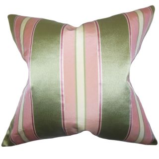 Camber Pink Stripes Down Filled Throw Pillow
