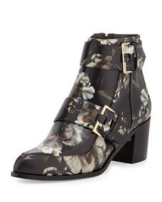 Jason Wu Floral Printed Leather Boot, Multi