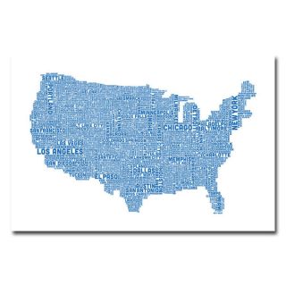 Michael Tompsett US States Text Map Canvas Art