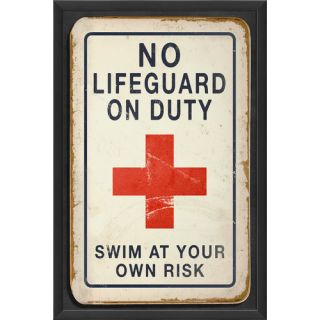 No Lifeguard on Duty Framed Textual Art