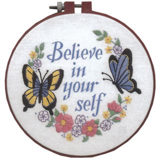 Learn A Craft Believe In Yourself Crewel Embroidery Kit 6 Round