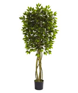 Nearly Natural 5.5 ft. UV Resistant Ficus Silk Tree   Silk Trees and Palms