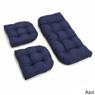 All weather U shaped Acrylic Outdoor 3 piece Settee Bench Cushion Set