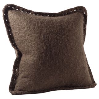 Karina Espresso Mohair 20 inch Down/ Feather Throw Pillow with Crochet