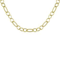 14k Yellow Gold Oval Link 36 inch Chain Necklace   Shopping