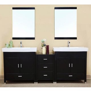 Visconti Wooden 80.7 inch Double Bathroom Vanity   13906624