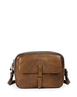 Tomas Maier Granada Metallic Leather Camera Bag, Dark Brass