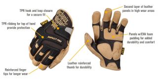 Mechanix Wear CG Series Impact Pro Gloves - 2XL, Model# CG30-75-012  Mechanical   Shop Gloves