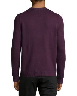 Theory Vernon Crewneck Wool Sweater, Purple