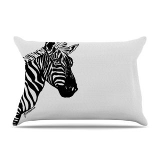 KESS InHouse My Zebra Head by Geordanna Cordero Fields Cotton Pillow