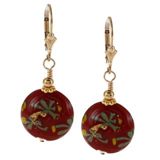 Charming Life Copper Falls Suncrest Art Glass Hook Earrings