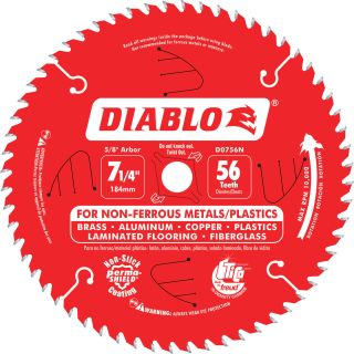 Diablo Steel Demon Nonferrous Metal-Cutting Circular Saw Blade — 7 1/4in. x 56T, Model# D0756N  Circular Saw Blades
