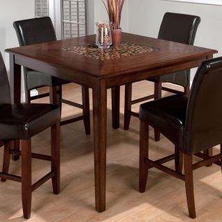 Jofran Baroque Counter Height Dining Table with Tile Inset   Dining Tables