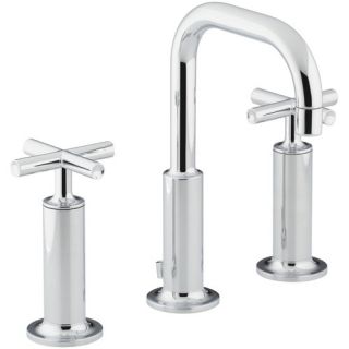 Purist Widespread Bathroom Sink Faucet with High Cross Handles and Low