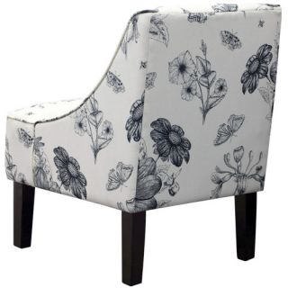 Lark Manor Anas Arm Chair in Black & White Floral