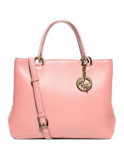 MICHAEL Michael Kors Anabelle Medium Top Zip Leather Tote Bag, Pale Pink