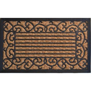 Paisley Border Rubber and Coir Molded Double Doormat