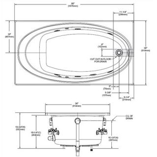 American Standard Evolution 66 x 36 Oval Comfort Jet Whirlpool Tub