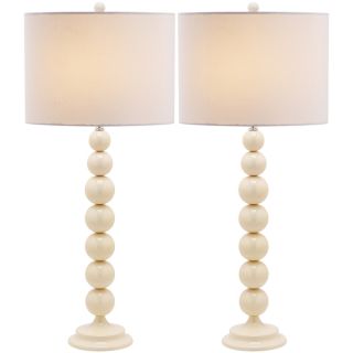 Safavieh Jenna Stacked Ball 1 light Pearl White Table Lamps (Set of 2)