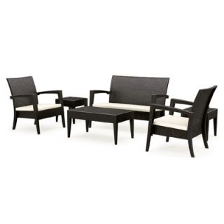 Compamia Miami Resin Wickerlook 6 Piece Lounge Seating Group with