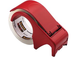 Scotch DP300 RD Compact and Quick Loading Dispenser for Box Sealing Tape, 3" Core, Plastic, Red