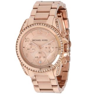 Michael Kors Womens MK5263 Blair Rose Gold Tone Chronograph Watch