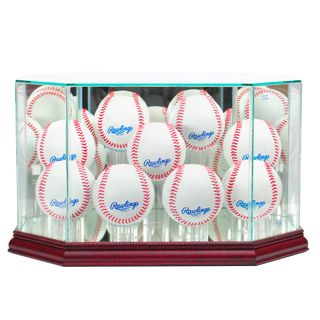 Perfect Cases Cherry Finish 9 Baseball Display Case