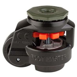 Foot Master 2 1/2 in. Nylon Wheel Metric Stem Leveling Caster with Load Rating 1100 lbs. GD 80S BLK