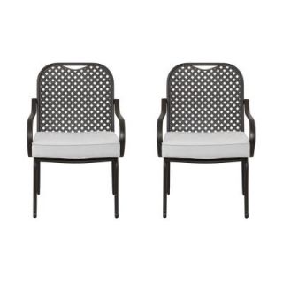 Hampton Bay Fall River Patio Dining Chair with Cushion Insert (2 Pack) (Slipcovers Sold Separately) DY11034 D B