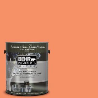 BEHR Premium Plus Ultra 1 gal. #210B 5 Tangerine Dream Semi Gloss Enamel Interior Paint 375301