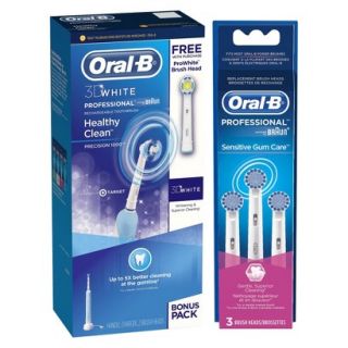 Oral B Professional Care 1000 Rechargeable Toothbrush & 3 Sensitive