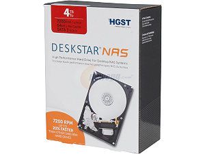 Open Box: HGST Deskstar NAS H3IKNAS40003272SN (0S03664) 4TB 7200 RPM 64MB Cache SATA 6.0Gb/s 3.5" High Performance Hard Drive for Desktop NAS Systems Retail Kit