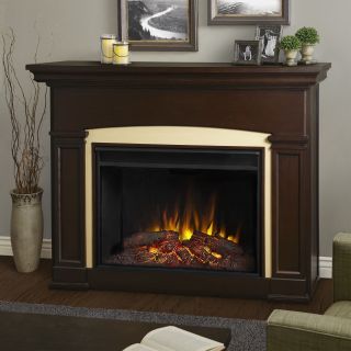 Holbrook Grand Electric Fireplace in DK Walnut by Real Flame
