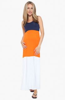 Nom Maternity Gigi Colorblock Maternity Maxi Dress