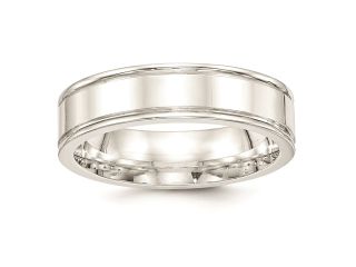 SS 6mm Polished Fancy Band Size 11