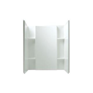STERLING Accord 36 in. x 48 in. 55 1/8 in. 3 piece Direct to Stud Shower Wall with Backers in White 72284106 0