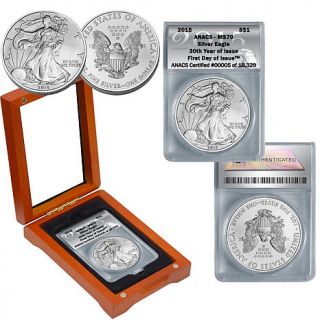 2015 MS70 ANACS First Day of Issue Limited Edition 18,329 Silver Eagle Dollar C   7708093