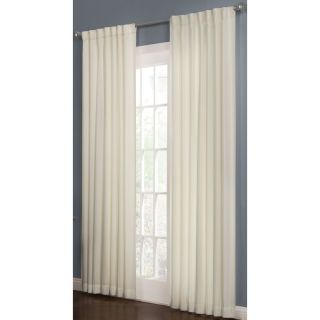 allen + roth Beeston 84 in Snow Polyester Back Tab Single Curtain Panel