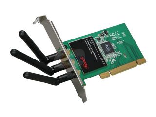 Rosewill RNX N300X IEEE 802.11b/g, IEEE 802.11n Draft 2.0 PCI Wireless Adapter (2T3R) Up to 300Mbps Wireless Download Data Rates 64/128 Bit WEP, WPA PSK and WPA2 PSK (TKIP and AES) Vista/Win7