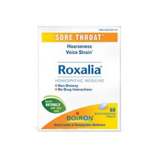 Boiron 1558808 Roxalia Tablets   Sore Throat   60 Tablets